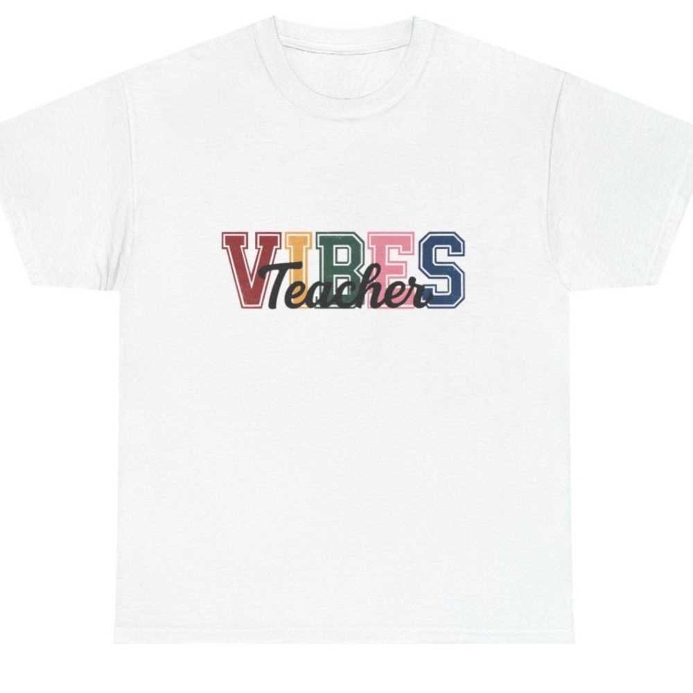 Vibes Teacher Womans White T-Shirt